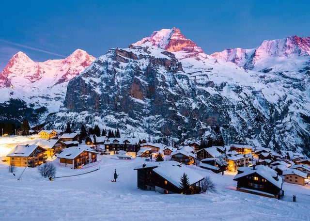 Puzzle Ravensburger Oberland Berneński, Mürren - 1000 elementów krajobraz.