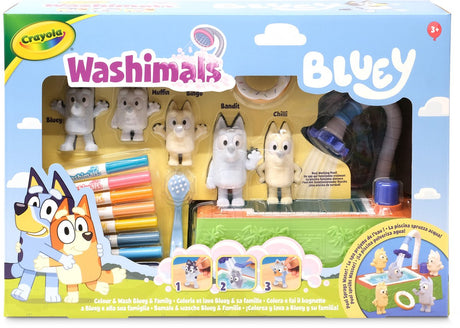 Crayola washimals - bluey - pakiet hobby - zestaw do rękodzieła z basenem i 5 szczeniętami - zabawki i prezent dla dzieci od 3 lat