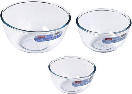 Miska do mieszania naczyń Pyrex Classic - szkło borokrzemowe - zestaw 3 sztuk - 0,5 l 1 l 2 l