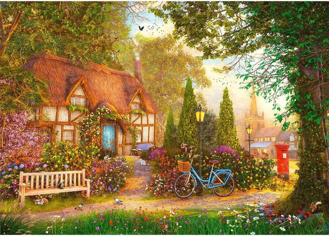 Puzzle Trefl Tefl Tea Time - premium plus - 1000 elementów - domek pod strzechą - 68,3x48 cm