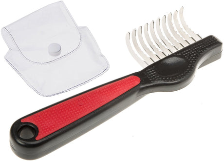 Grzebień plątaninowy Ferplast model prosty - grzebień dla psa - 16,3x5,2x2,4 cm czerwono-czarny