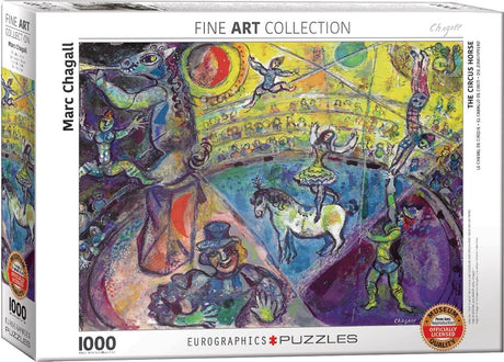 Eurographics - koń cyrkowy [le cheval du cirque] - marc chagall - 1000 elementów 68×48cm (szer.×wys.) - puzzle artystyczne