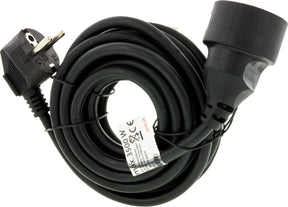 Exin verlengsnoer - penaarde - h05vvf - 3 x 1.5 mm² - 5m - zwart