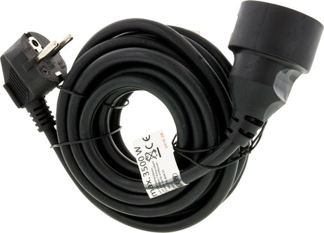 Exin verlengsnoer - penaarde - h05vvf - 3 x 1.5 mm² - 5m - zwart