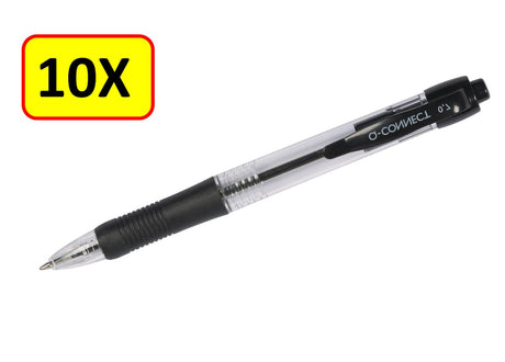 Długopis Q-connect 10 x - wysuwany - 0,7 mm - średni punkt - czarny