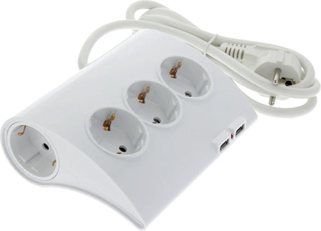 Listwa zasilająca Q-link 5v ra termoprzełącznik 2xusb 1,5m 3x1,5 - biała