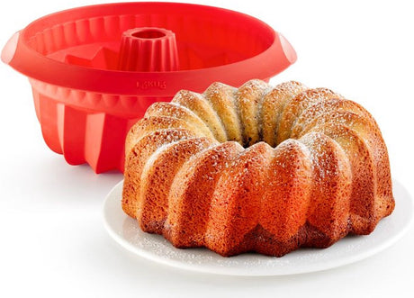 Forma do pieczenia Lékué - Savarin - 22 cm - silikon - czerwona