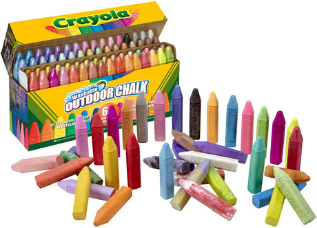 Crayola - kreda chodnikowa - 64 sztuki w intensywnych kolorach - łatwa do mycia