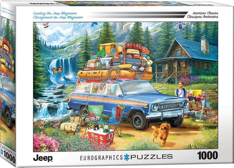 Eurographics - ładowanie jeepa wagoneera [ładowanie jeepa wagoneera] - ilustracje bigelow - 1000 elementów 68×48cm (szer.×wys.) - układanka