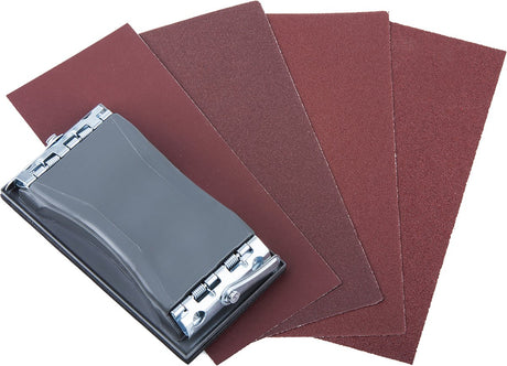 Wolfcraft - zestaw papierów ściernych w zestawie blok do szlifowania ręcznego - 41 sztuk - ziarnistość 60 80 120 180 - 2877000