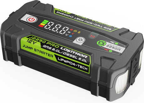 Jump Starter Lokithor j2250 pro - 12v 2250a lifepo4 - power bank 60w - rozruch akumulatora samochodowego do 8,0l benzyna 6,0l diesel - latarka LED