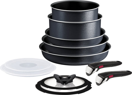 Tefal ingenio so light - zestaw patelni - 11 szt. - indukcja - możliwość układania w stosy - zdejmowane uchwyty - oszczędność miejsca