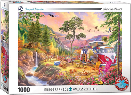 Eurographics volkswagen - raj dla kamperów [raj dla kamperów] - ilustracje bigelow - 1000 sztuk 68×48cm (szer.×wys.) - układanka