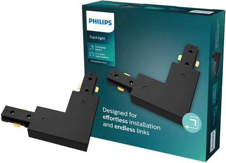 Philips easylink - connector - l-vormige connector - rechtse hoek - zwart - railverlichting
