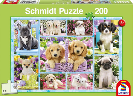 Puzzle Schmidt szczenięta junior kartonowe zielone 200 sztuk