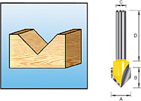 Frez do wpustów V Makita d-10752 60° 12,7x15,88mm s8