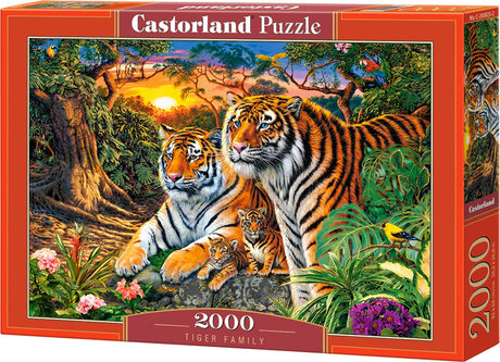 Rodzina tygrysów Castorland – puzzle – 2000 elementów – satynowe wykończenie – idealne dopasowanie – europejska jakość