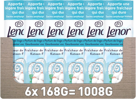 Lenor lekki wzmacniacz zapachu bawełna świeża - 6 x 168 gramów - perfumy do prania