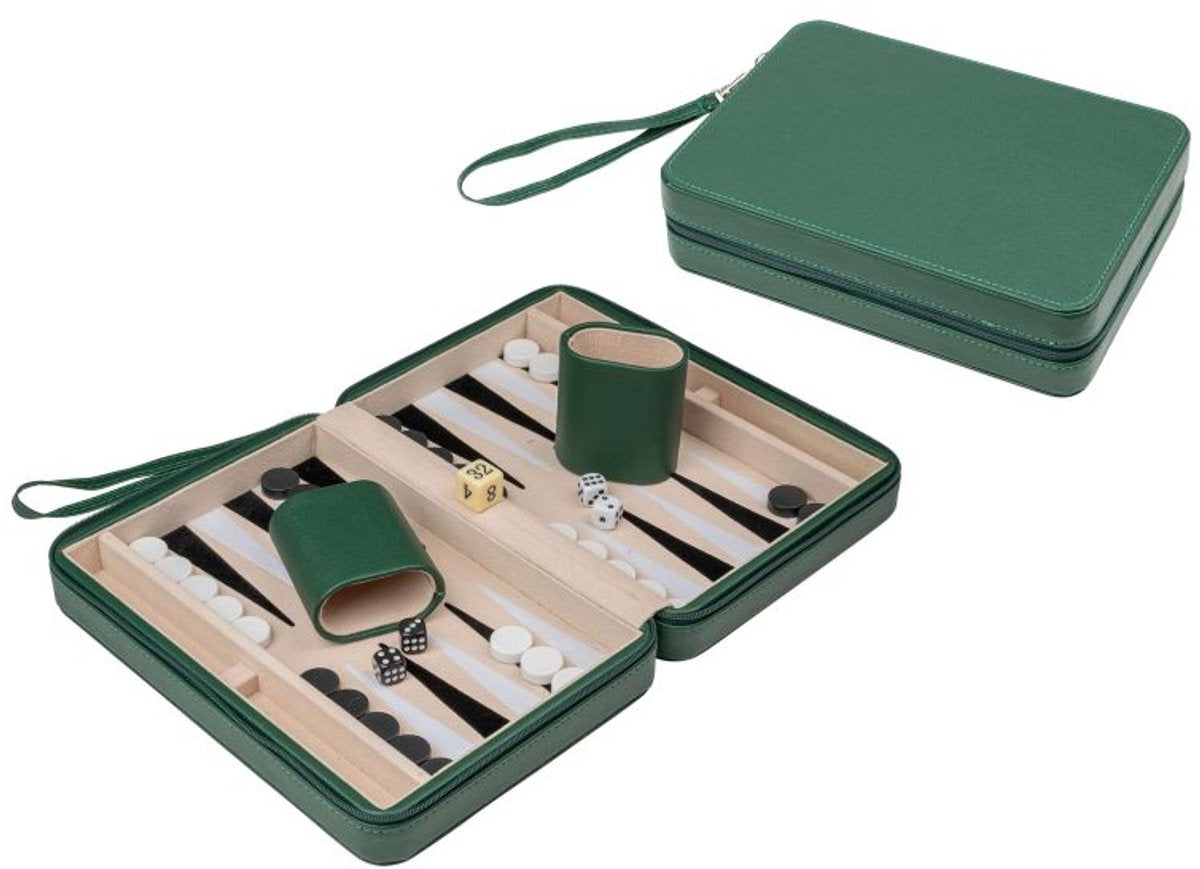 Philos backgammon reisspel magnetisch kunstleer handkoord.