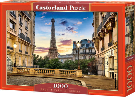 Castorland spacer po Paryżu o zachodzie słońca – puzzle – 1000 elementów – satynowe wykończenie – idealne dopasowanie – europejska jakość