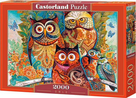 Sowy rycynowe – puzzle – 2000 elementów – wykończenie satynowe – idealne dopasowanie – europejska jakość