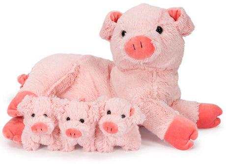 Noxxiez pluche familie - mama met 3 baby's - varken
