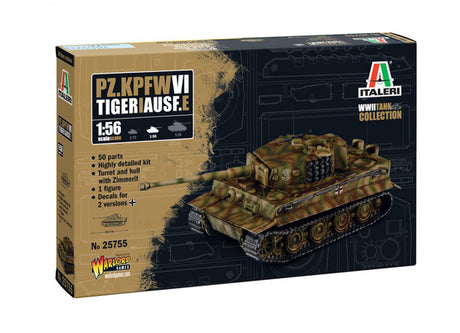 Zestaw modeli samolotów Italeri - 25755 szt. kpfw. vi tygrys i ausf. e - zbiornik plastikowy - 1:56 - modelarstwo