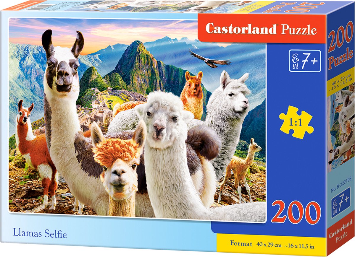 Selfie Lamy Castorland – puzzle – 200 elementów – Lamy – jakość premium