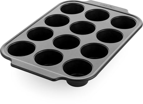 Forma do muffinów bistro Greenpan - 12 muffinów - powłoka nieprzywierająca niezawierająca pfas - ceramiczna forma do pieczenia - można piec w piekarniku do 230°C - czarna