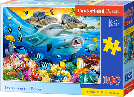 Delfiny Castorland w tropikach – puzzle – 100 elementów – delfiny – jakość premium