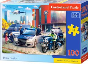 Posterunek policji w Castorland – puzzle – 100 elementów – policja – jakość premium