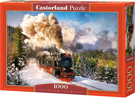 Pociąg parowy Castorland – puzzle – 1000 elementów – satynowe wykończenie – idealne dopasowanie – europejska jakość