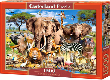 Zwierzęta sawanny Castorland – puzzle – 1500 elementów – satynowe wykończenie – idealne dopasowanie – europejska jakość