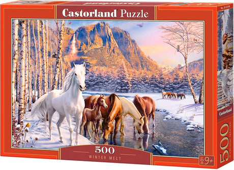 Zimowy stop Castorland – puzzle – 500 elementów – satynowe wykończenie – idealne dopasowanie – europejska jakość