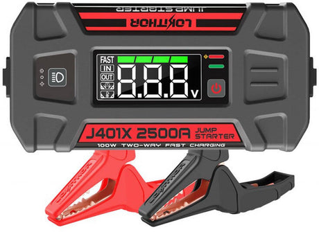 Urządzenie rozruchowe Lokithor j401x - wzmacniacz rozrusznika 12V 2500A - power bank - na niskie temperatury - latarka LED - ip65