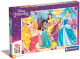 Puzzle Clementoni Super Color Maxi Księżniczki Disneya, 104 elementy.