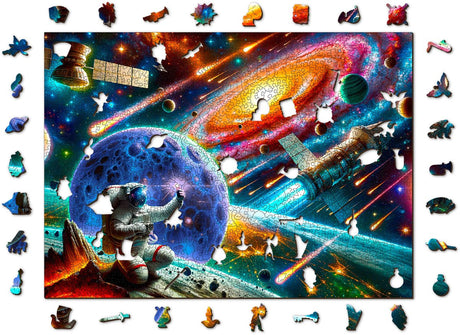 Drewniane miasto drewniane miasto eksploracja kosmosu drewniane puzzle 1010 elementów