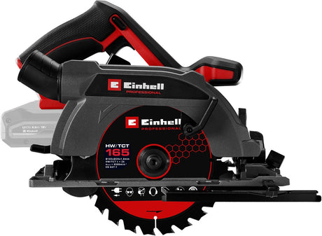 Profesjonalna akumulatorowa piła tarczowa Einhell tp-cs 18 165 li bl solo - power x-change - 18 v li-ion - 5000 t min - ø165x20 mm 24 t - max. głębokość cięcia: 90° 45°: 59 44 mm - bez akumulator i ładowarka