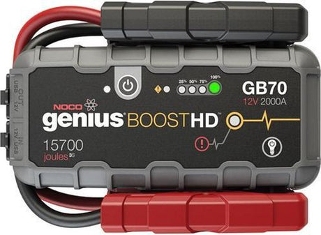 Rozrusznik litowy Noco Boost GB70 - wspomaganie rozruchu 2000 amperów - 40 prób rozruchu na 1 ładowaniu - ładowarka USB do tabletu typu smartfon - latarka LED