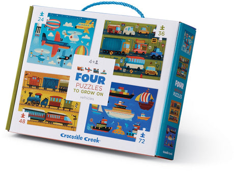 Zestaw puzzli Crocodile Creek pojazdy - kolorowe puzzle dla dzieci.