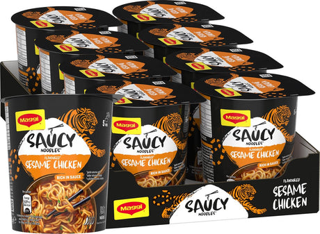Maggi Saucy Noodles Kurczak Sezamowy - 8 sztuk x 75g - opakowanie wartościowe