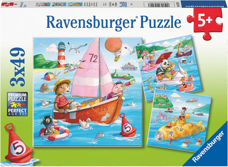 Puzzle Ravensburger pojazdy wodne - układanka - 3x49 elementów
