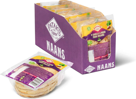 Mini chlebek naan Patak's - zioła czosnkowe - 6 x 188 gramów