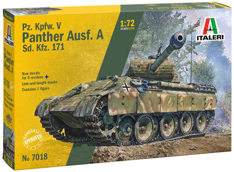 Italeri model pojazdów wojskowych - 7018 sd.kfz. 171 pz.kpfw. v pantera ausf. a - zbiornik plastikowy - 1:72 - modelarstwo