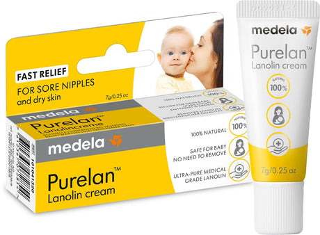Medela Purelan maść na sutki - lanolinowy krem na sutki - szybka ulga na obolałe sutki - tuba 7gr