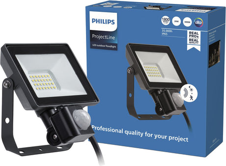 Philips projectline schijnwerper - led paneel - 20 w - warmwit licht - sensor