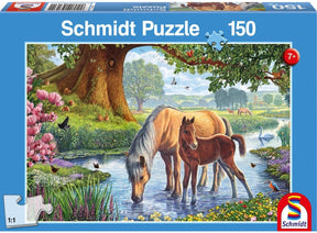 Zabawa Schmidta - puzzle - 150 elementów - konie nad potokiem (konie nad potokiem) - jakość premium