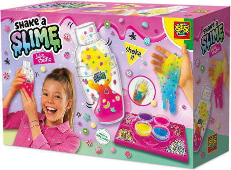 Ses kreatywny shake a slime - soczyste studio - slime - bezglutenowy - łatwy do mycia - dla dzieci od 5 lat - 4x140g