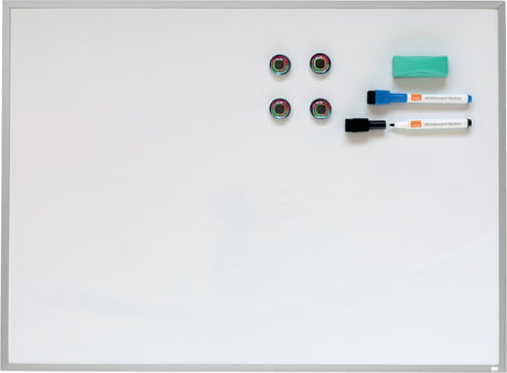 Tablica magnetyczna Nobo z aluminiową ramą - 58,5 x 43 cm - zawiera markery, magnesy i gumkę - biała