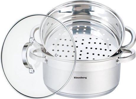 Klausberg 7144 - garnek do gotowania na parze - 3 części - 24 cm - 5 litrów